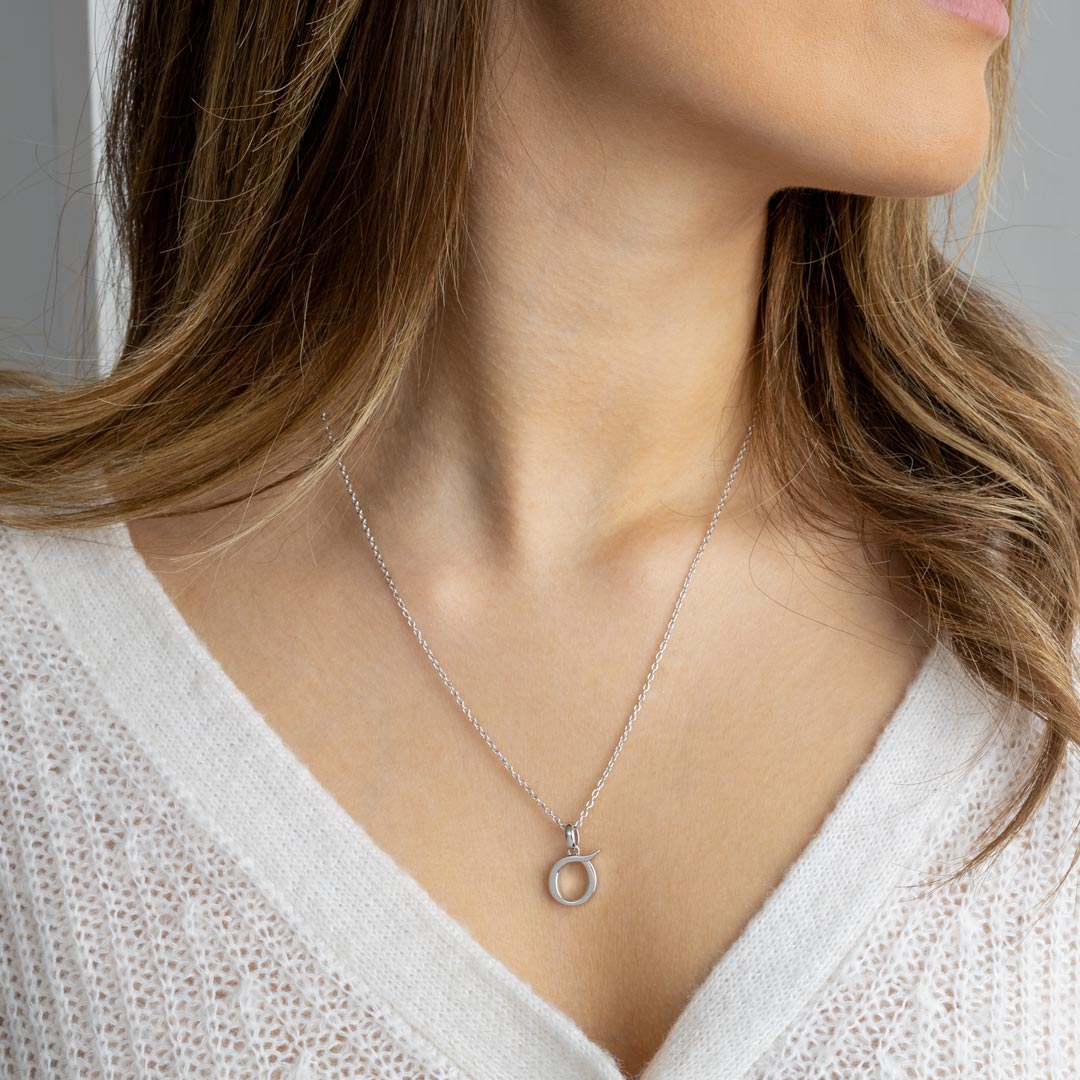 Kit Heath - Signature Skript Capital O Initial Necklace - Silver