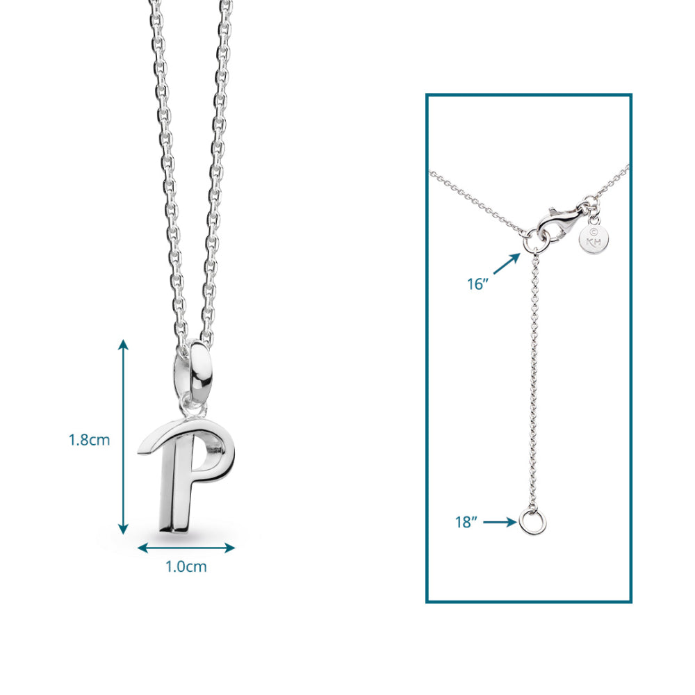 Kit Heath - Signature Skript Capital P Initial Necklace - Silver