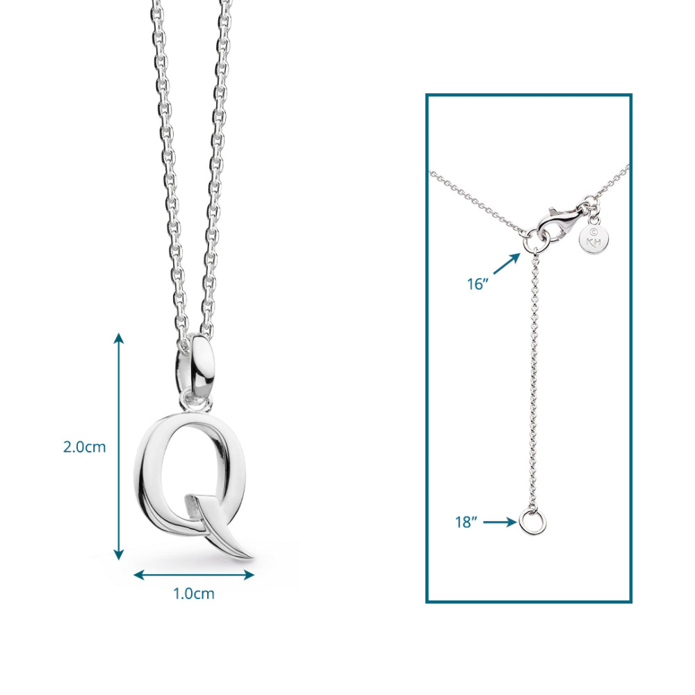 Kit Heath - Signature Skript Capital Q Initial Necklace - Silver