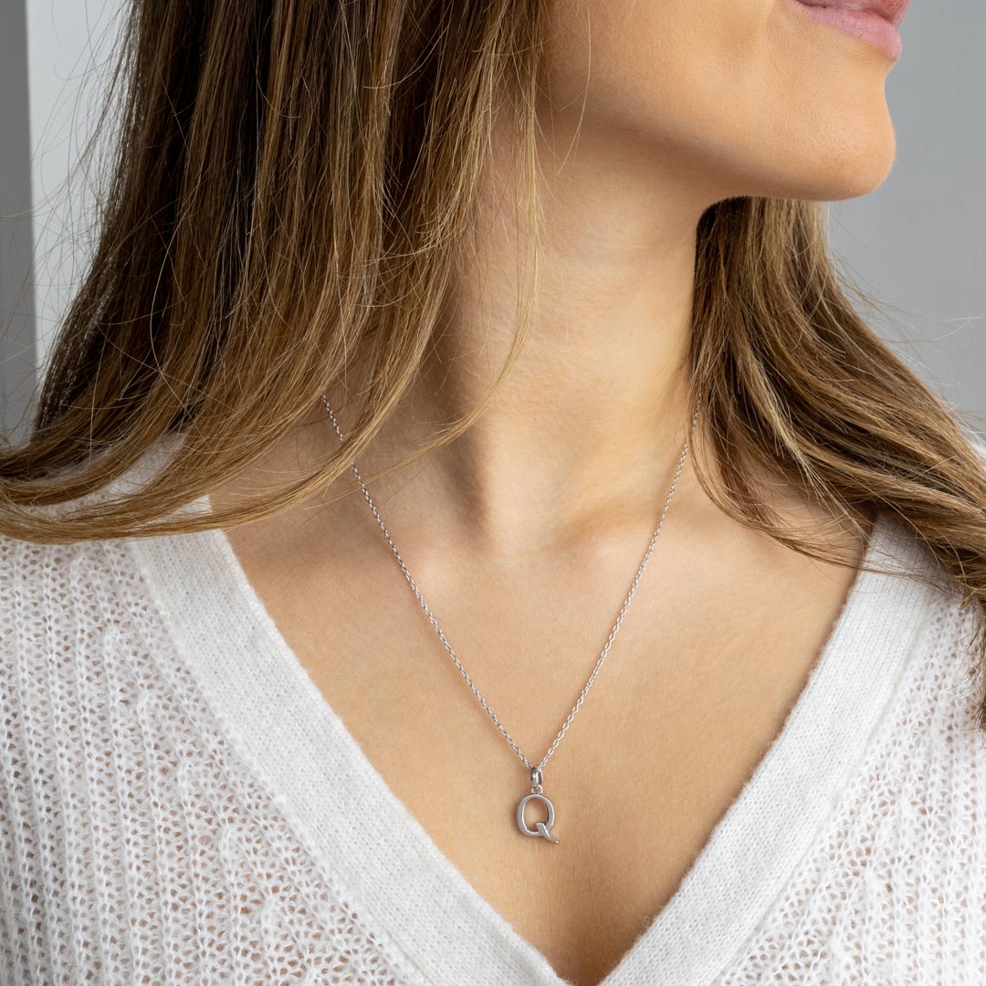 Kit Heath - Signature Skript Capital Q Initial Necklace - Silver