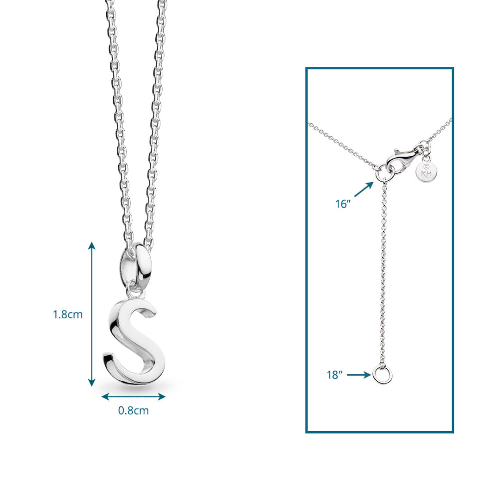 Kit Heath - Signature Skript Capital S Initial Necklace - Silver