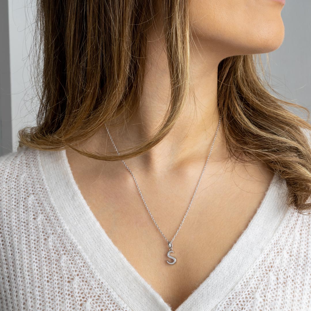 Kit Heath - Signature Skript Capital S Initial Necklace - Silver