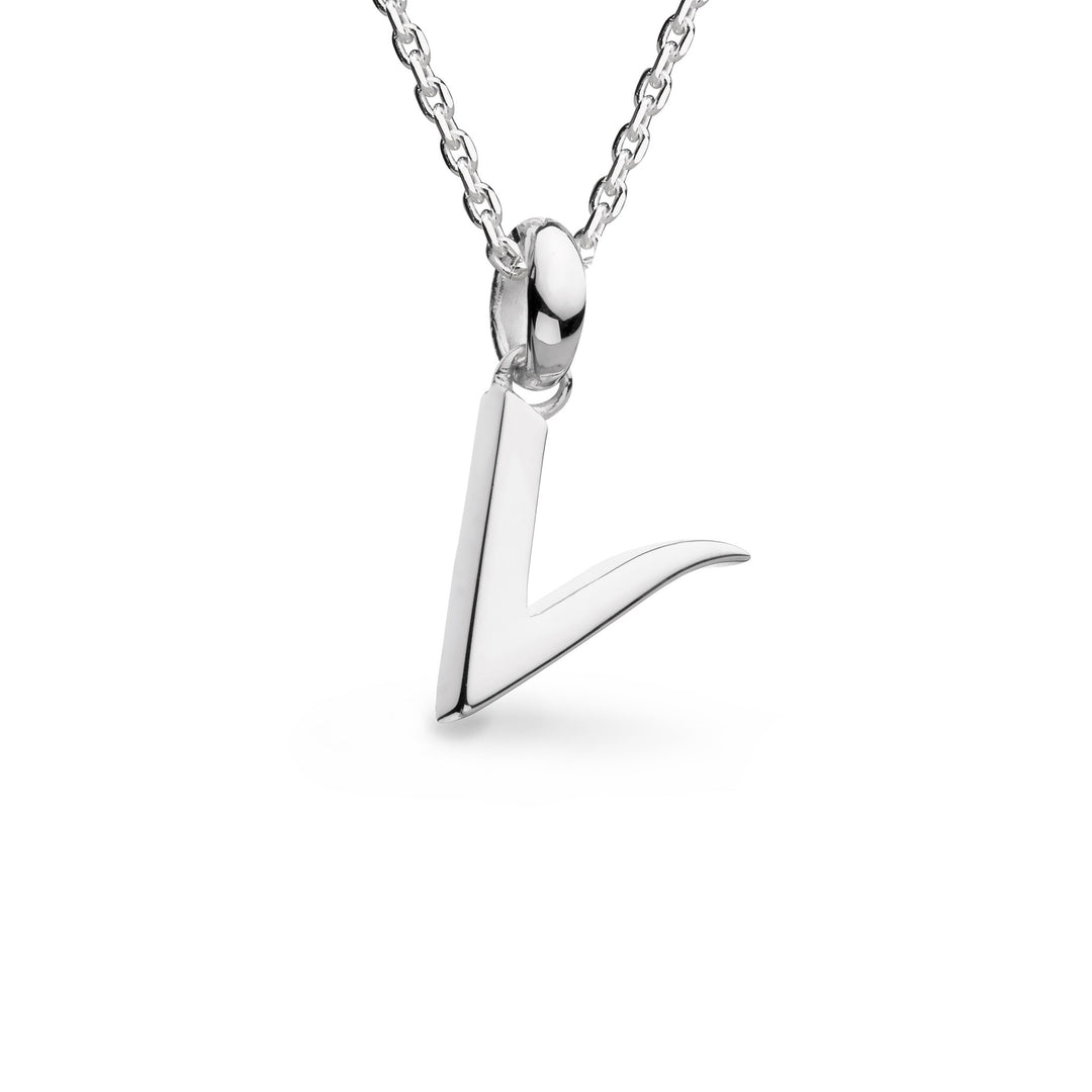 Kit Heath - Signature Skript Capital V Initial Necklace - Silver