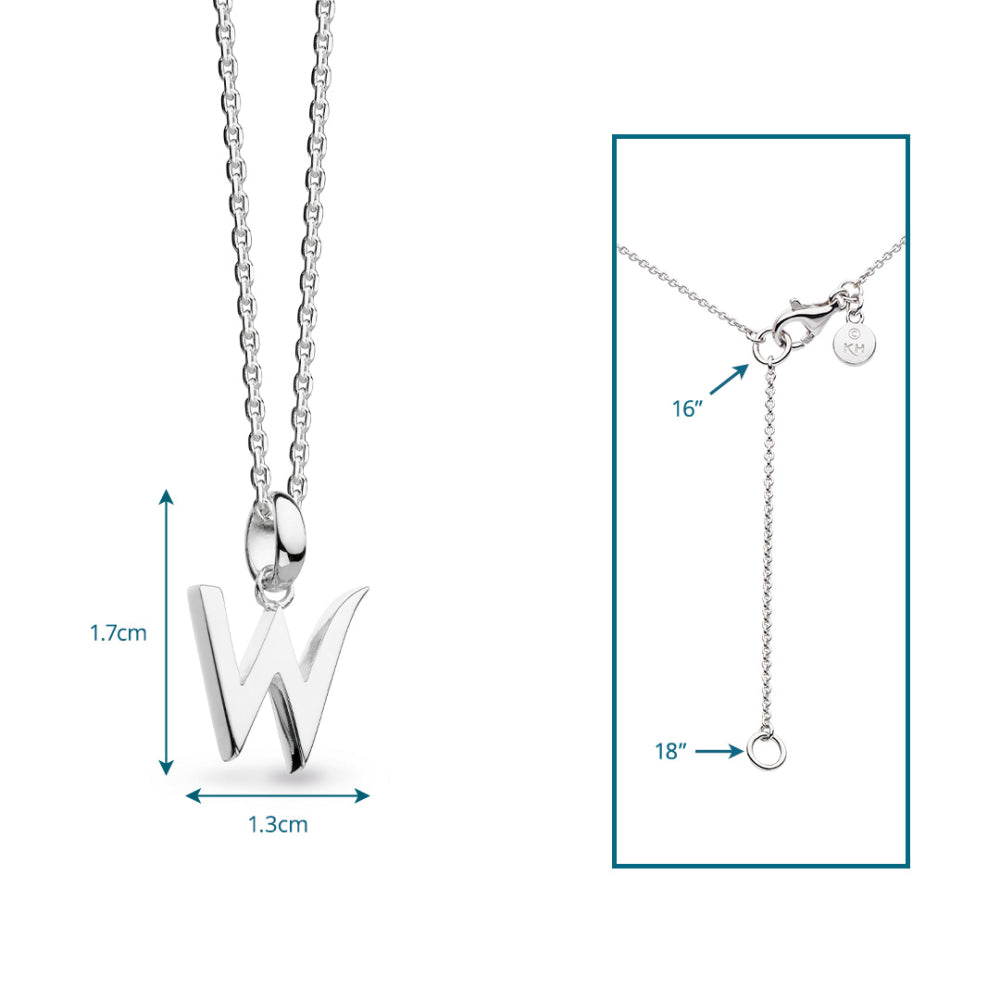 Kit Heath - Signature Skript Capital W Initial Necklace - Silver