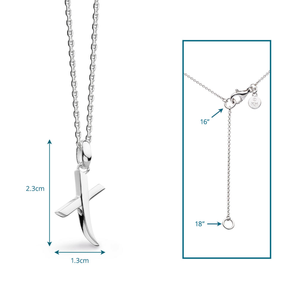 Kit Heath - Signature Skript Capital X Initial Necklace - Silver