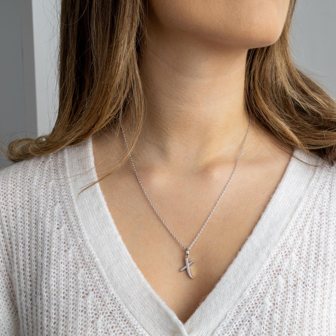 Kit Heath - Signature Skript Capital X Initial Necklace - Silver