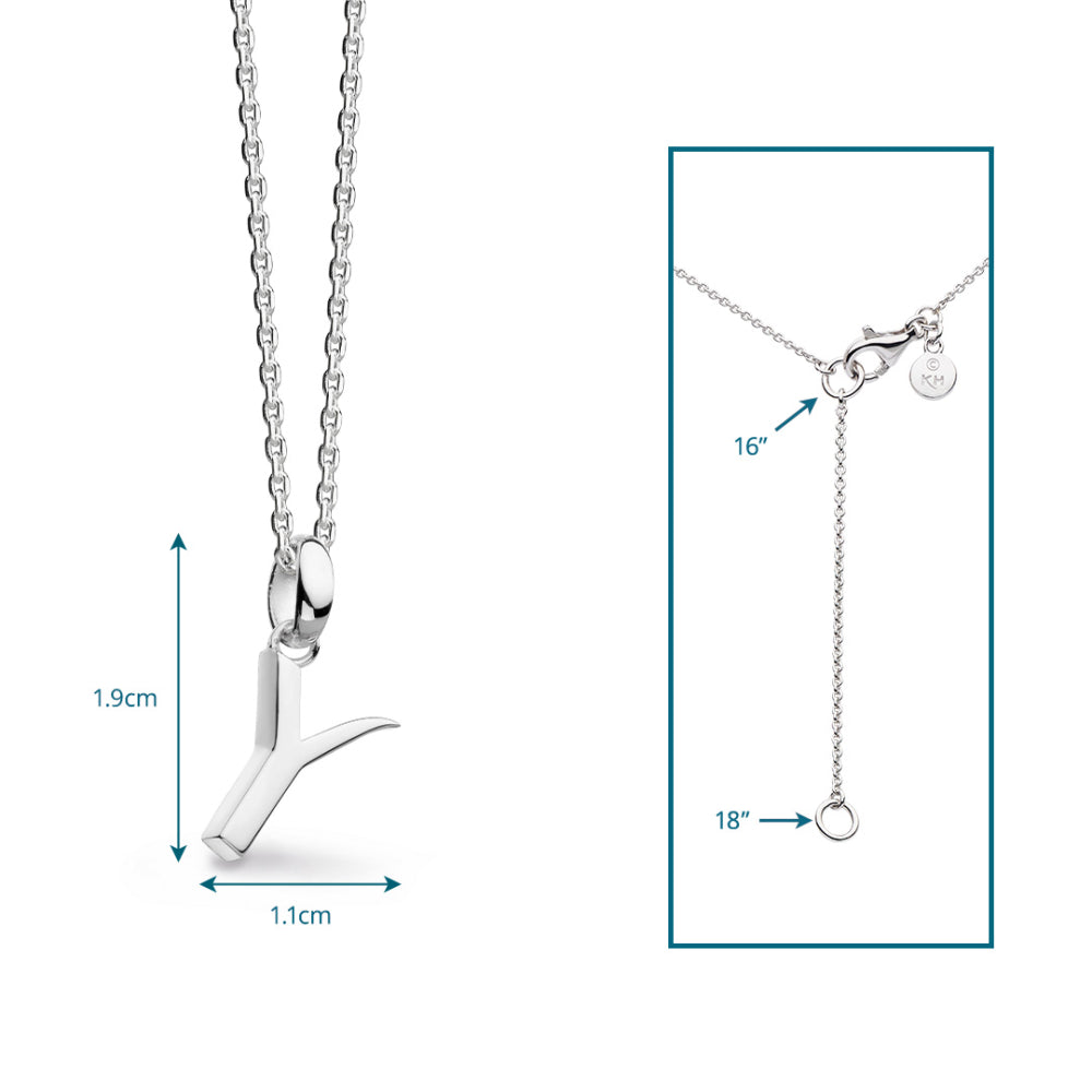 Kit Heath - Signature Skript Capital Y Initial Necklace - Silver