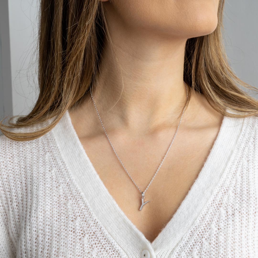 Kit Heath - Signature Skript Capital Y Initial Necklace - Silver