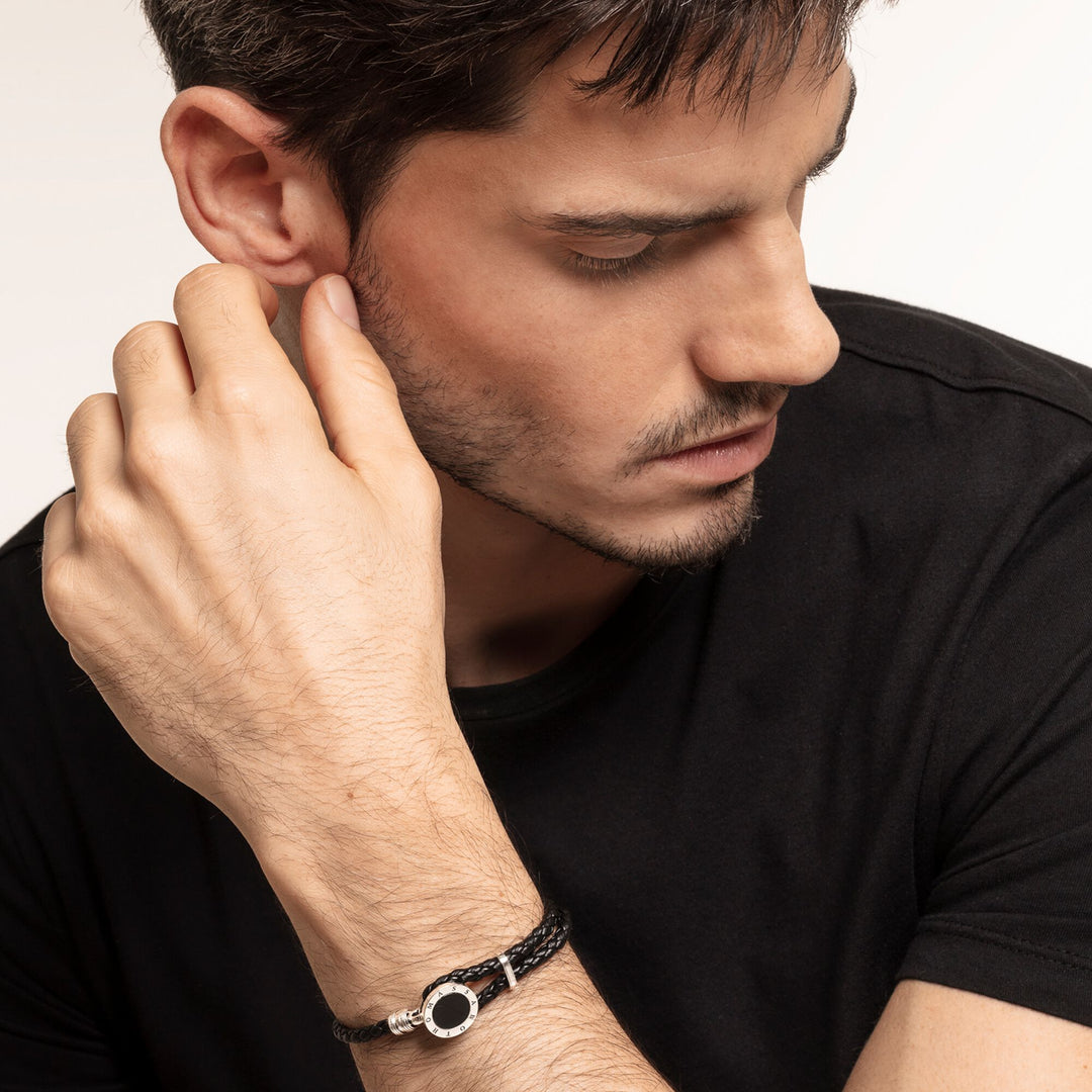 Thomas Sabo - Adjustabale Leather Bracelet with Onyx setting