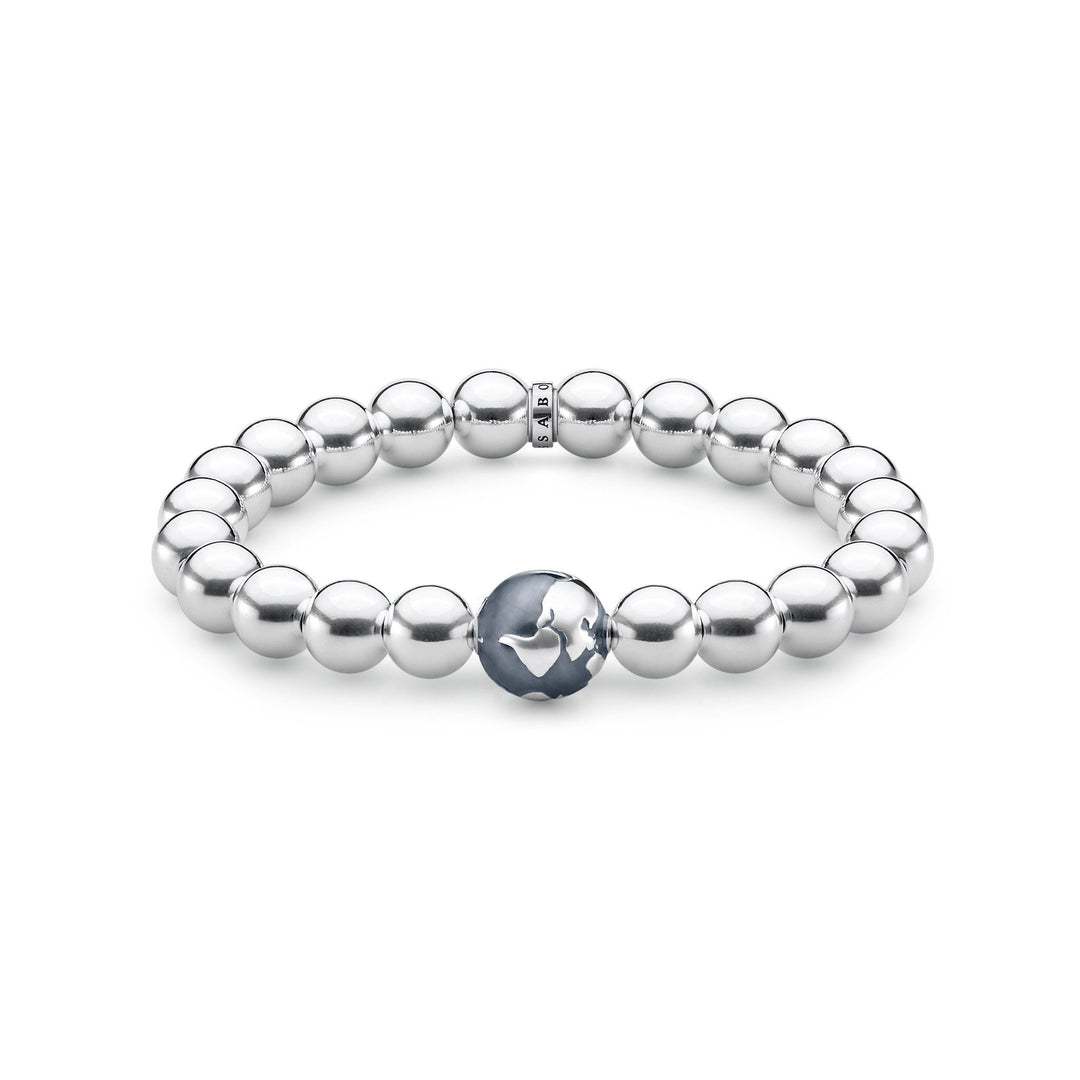 Thomas Sabo - Beaded Silver Bracelet with Globe Bead