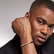 Thomas Sabo - Beaded Obsidian with Silver and Gold detail Bracelet