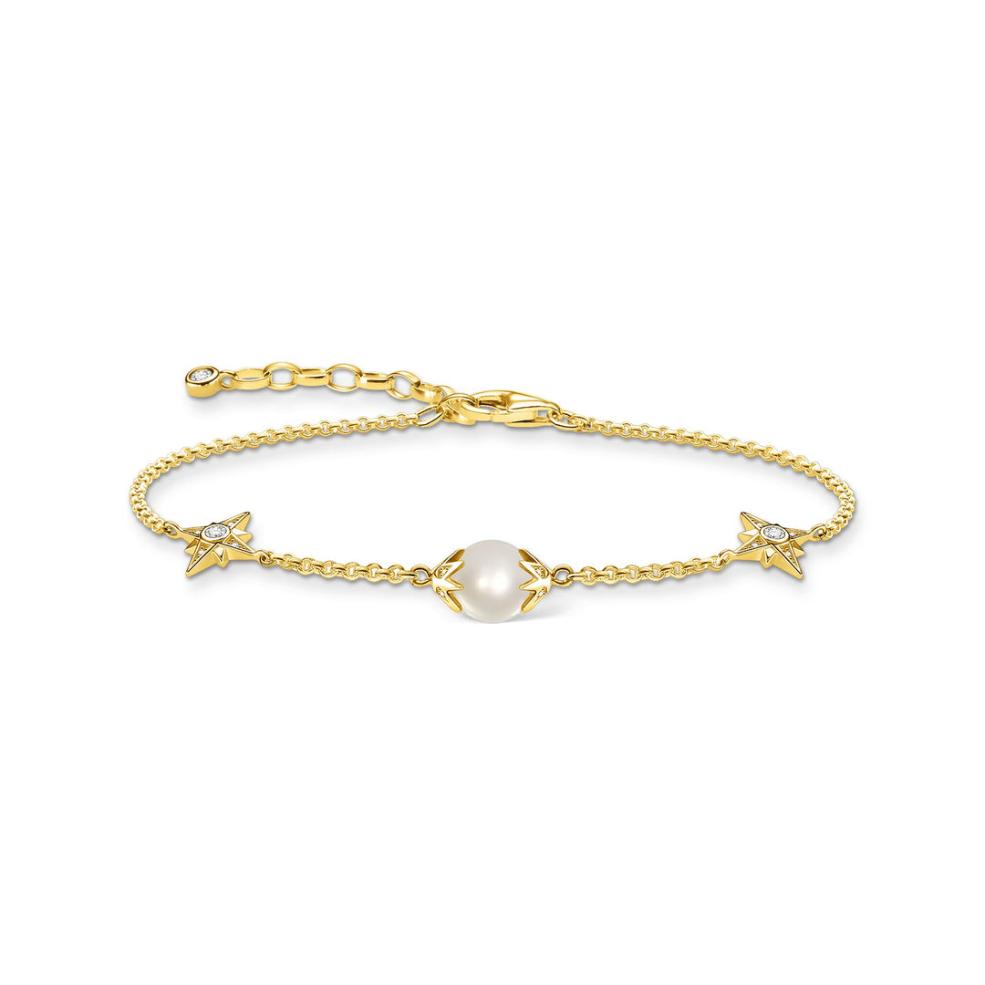 Thomas Sabo - Bracelet Pearl with Stars - Gold