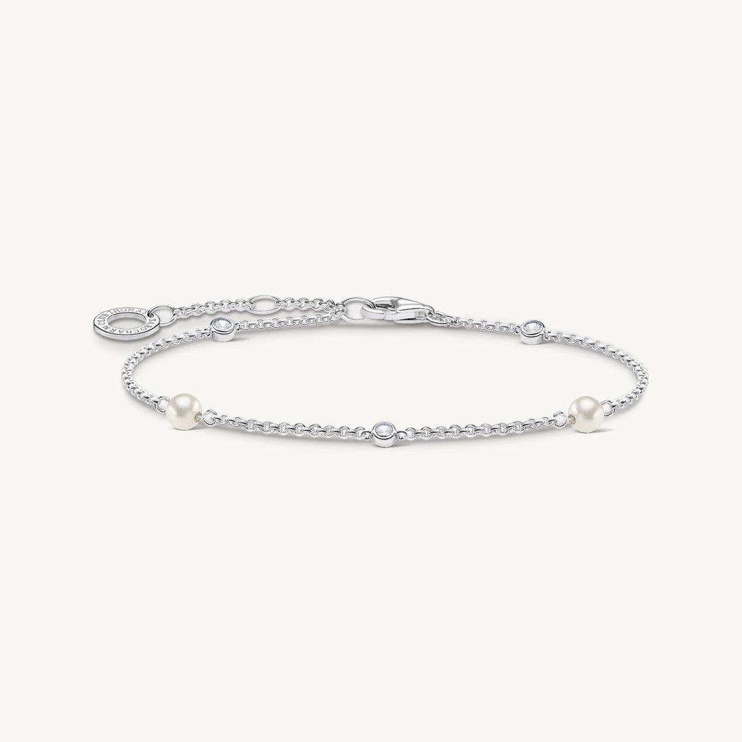 Thomas Sabo - Pearl and White Stone Bracelet - Silver