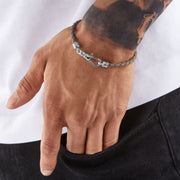 Thomas Sabo - Grey Leather Bracelet with Detailed Lobster Clasp - Silver