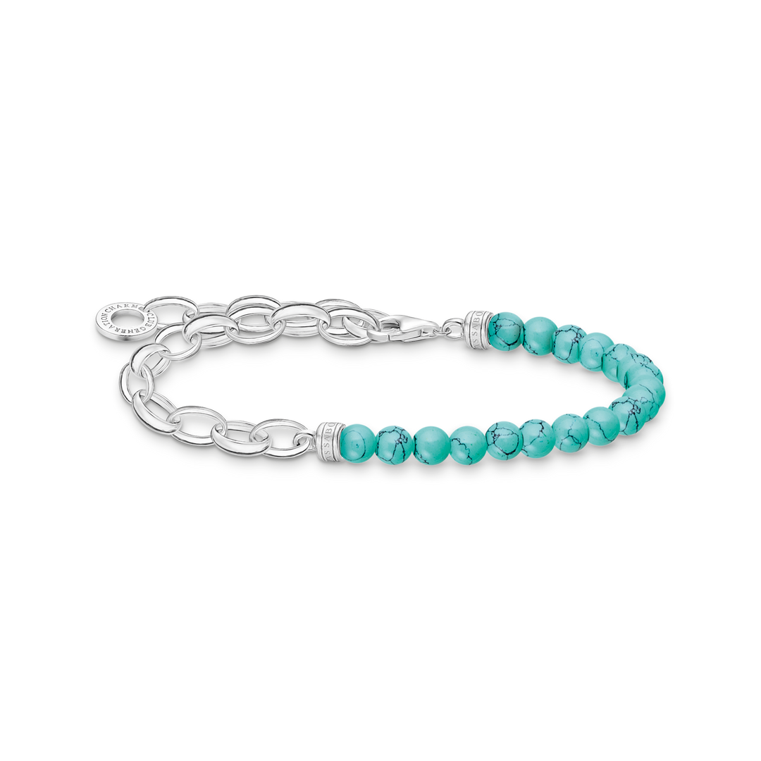 Thomas Sabo - Turquoise Bead Charm Bracelet - Silver