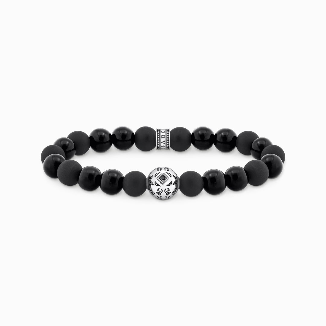 Thomas Sabo - Blackened Obsidian Beads Bracelet - Silver