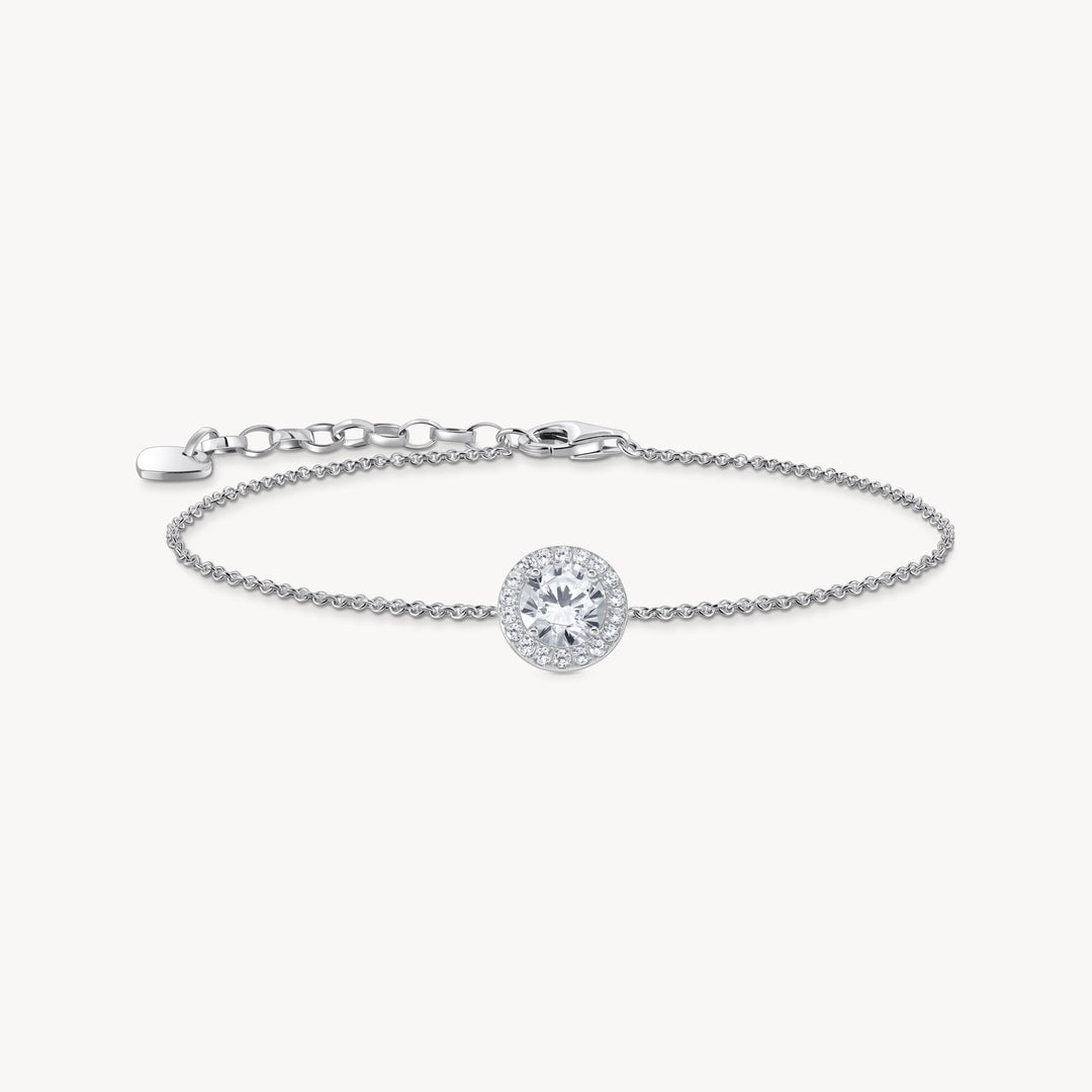 Thomas Sabo - White CZ Halo Pendant Bracelet - Silver