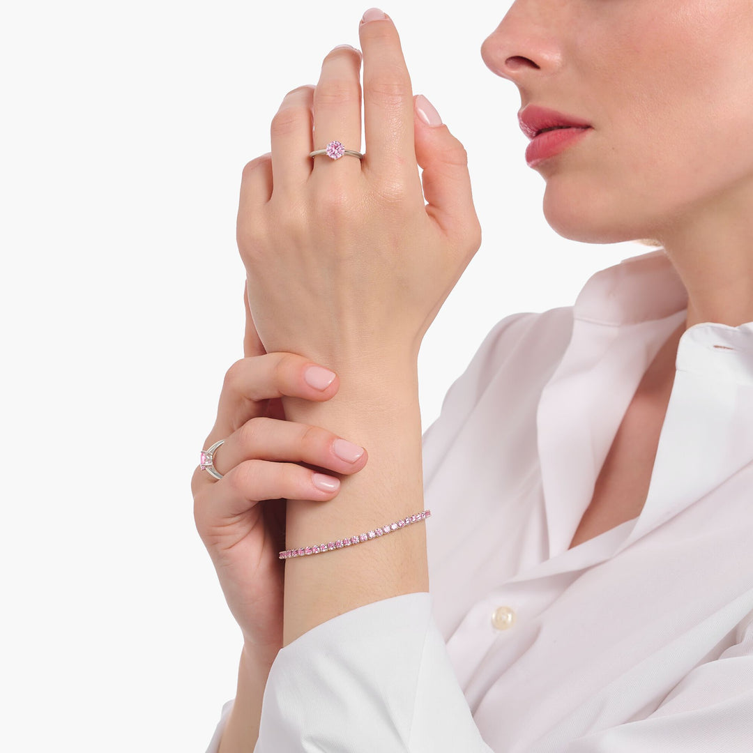 Thomas Sabo - Pink CZ Tennis Bracelet - Silver