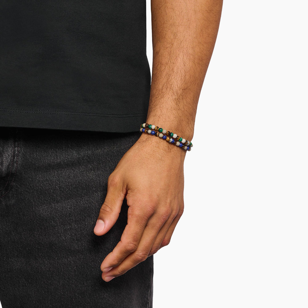 Thomas Sabo - Earth and Green Beads Bracelet - Silver