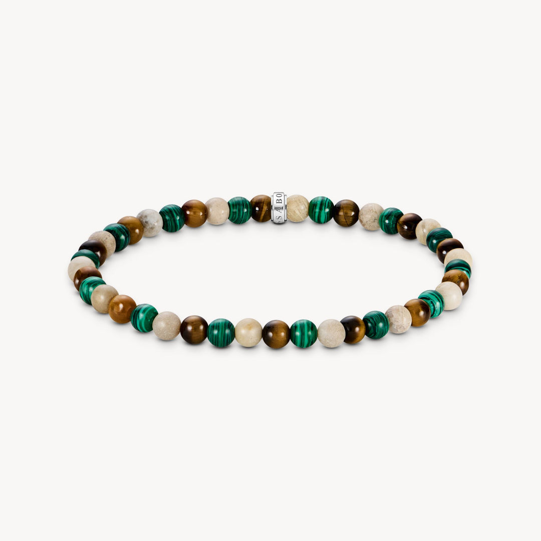 Thomas Sabo - Earth and Green Beads Bracelet - Silver