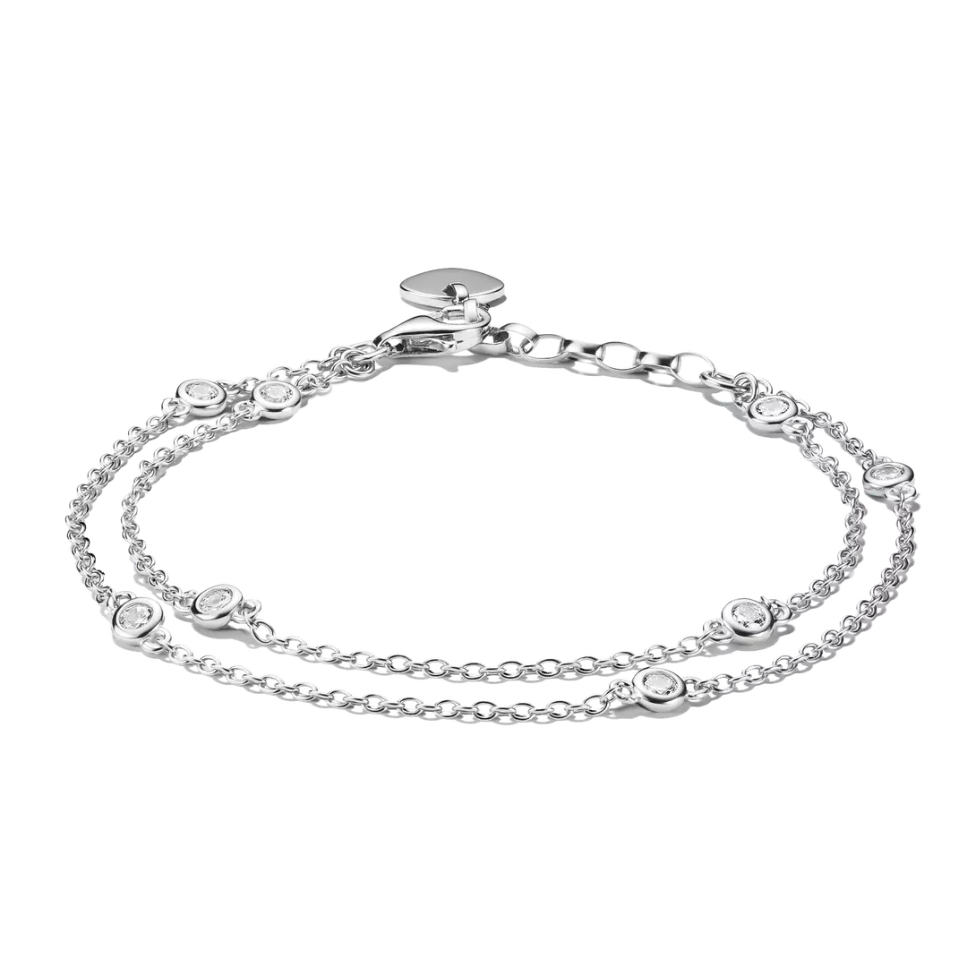 Thomas Sabo - Elyndra White CZ Double-Row Bracelet - Silver