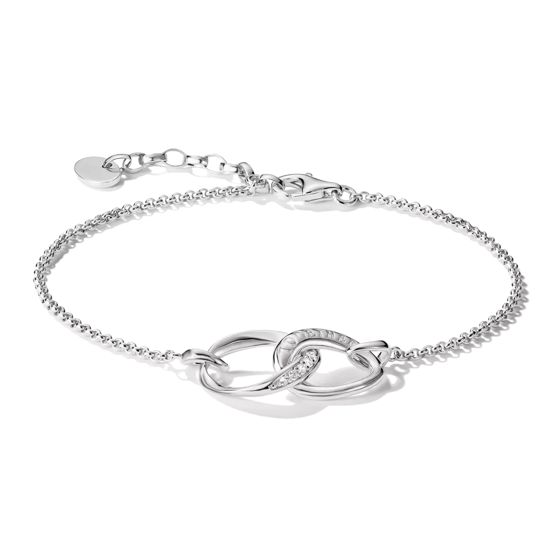 Thomas Sabo - Together Intertwined Circles Bracelet With White Zirconia - Silver