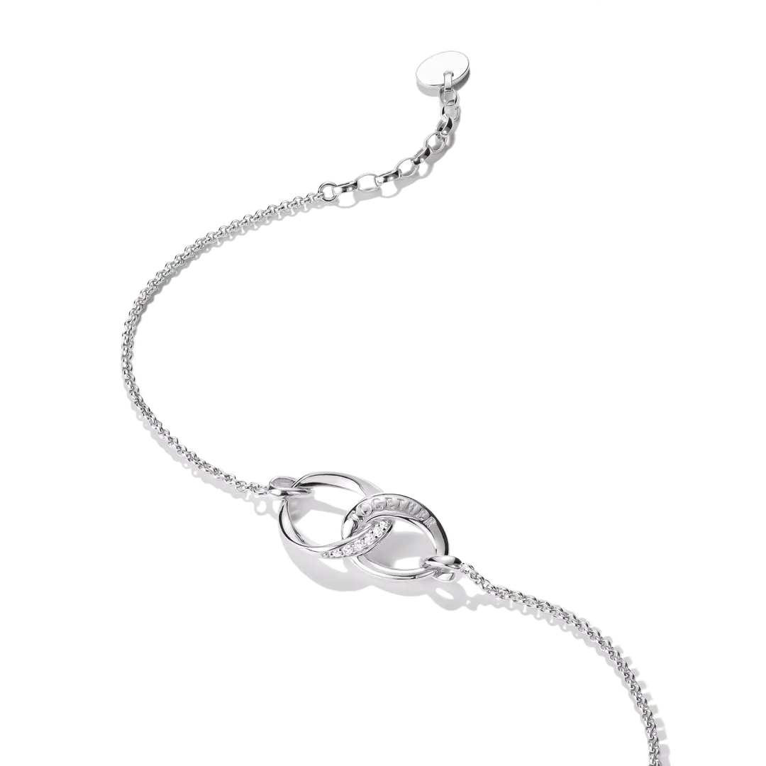 Thomas Sabo - Together Intertwined Circles Bracelet With White Zirconia - Silver