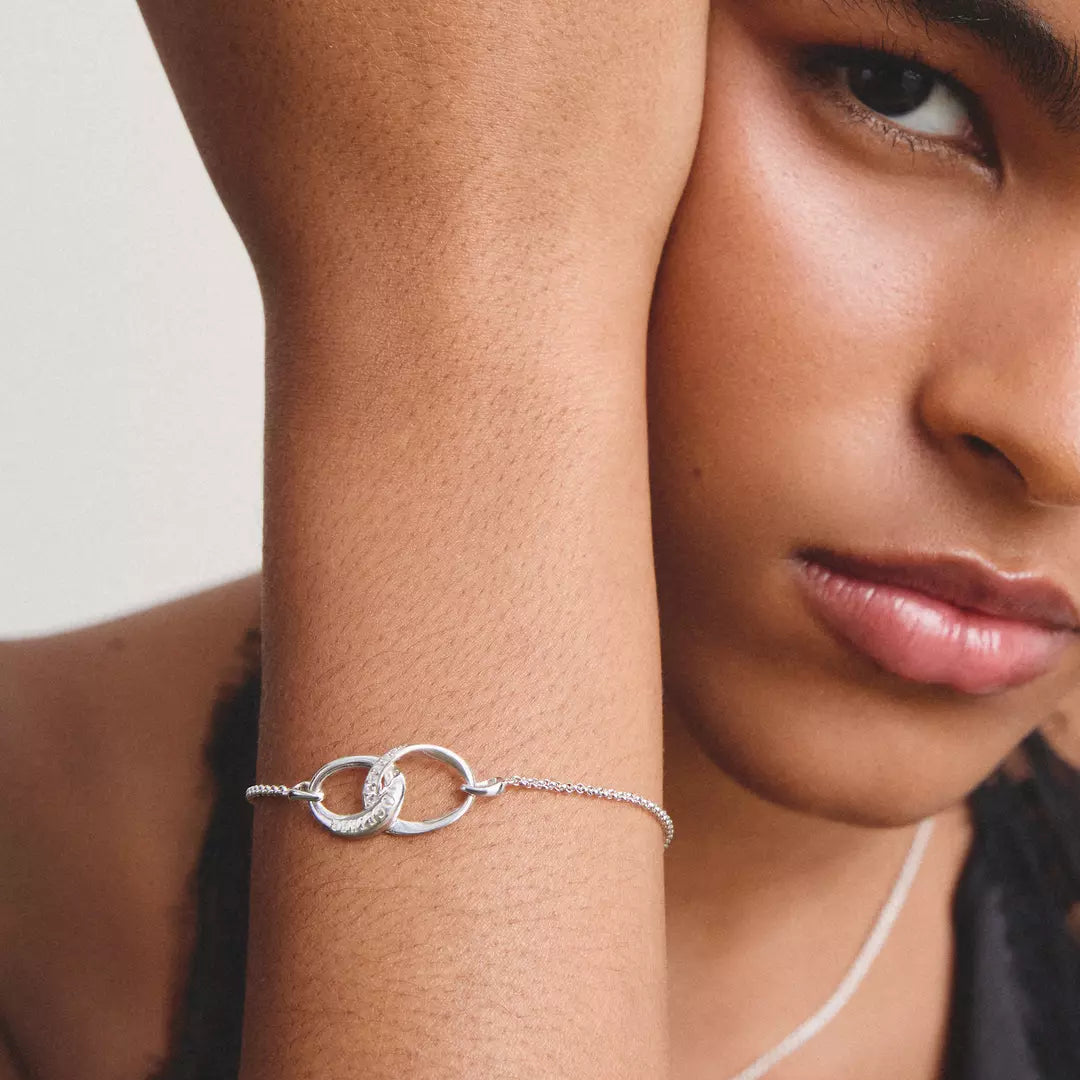 Thomas Sabo - Together Intertwined Circles Bracelet With White Zirconia - Silver