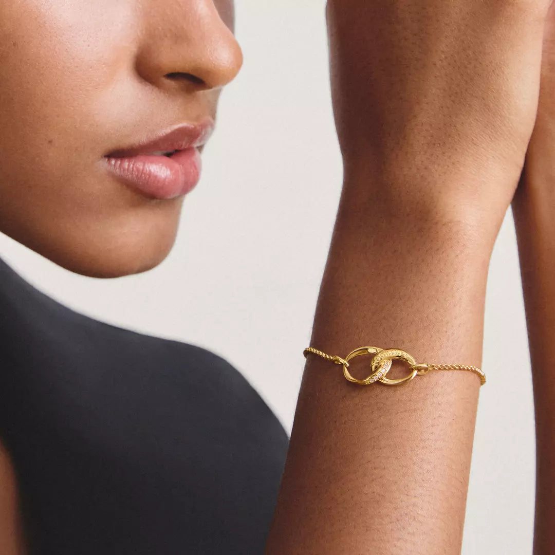 Thomas Sabo - Together Intertwined Circles Bracelet With White Zirconia - Gold