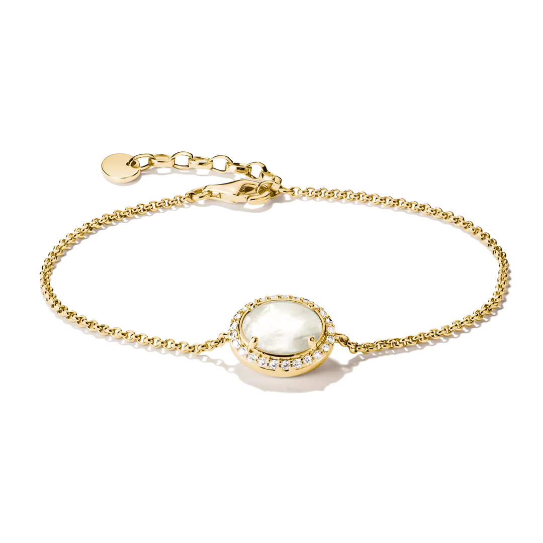 Thomas Sabo - Fluid Elegence Mother of Pearl Bracelet With White Zirconia - Gold