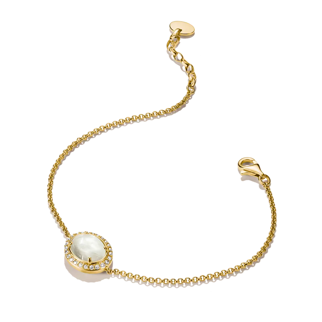 Thomas Sabo - Fluid Elegence Mother of Pearl Bracelet With White Zirconia - Gold