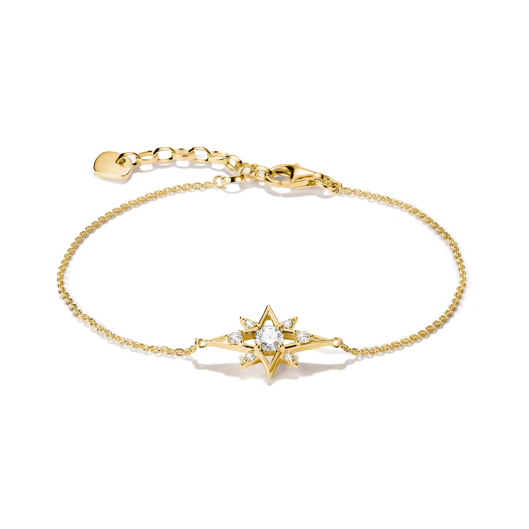Thomas Sabo - Midnight Skies Star Bracelet With White Zirconia - Gold