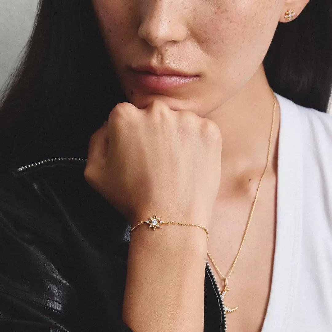 Thomas Sabo - Midnight Skies Star Bracelet With White Zirconia - Gold