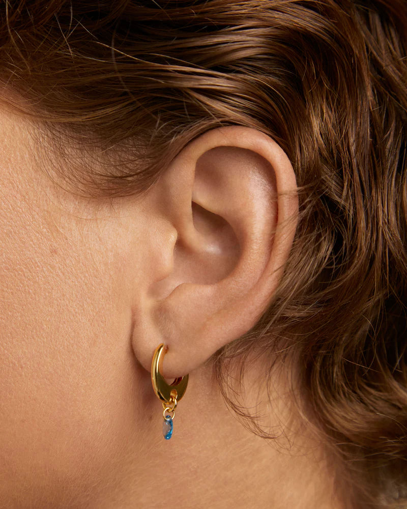 PDPAOLA - Blue Lily Hoops - Gold