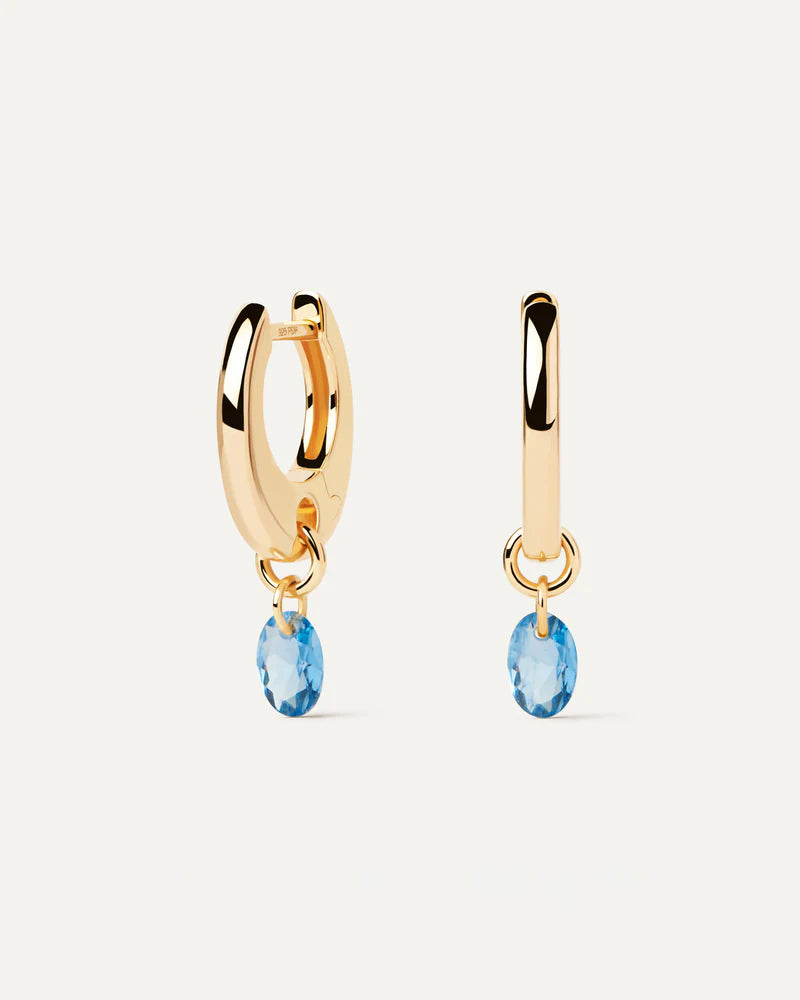 PDPAOLA - Blue Lily Hoops - Gold