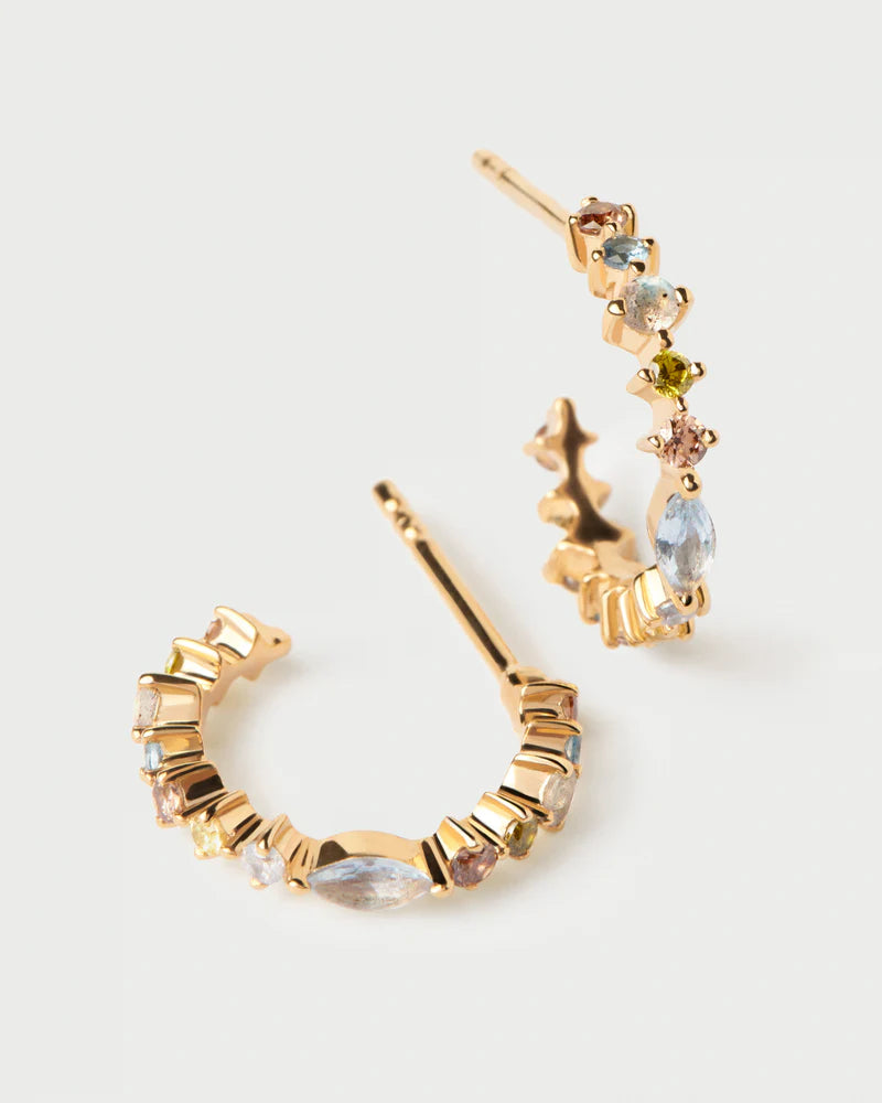 PDPAOLA - Lotus Small Hoop Earrings - Gold