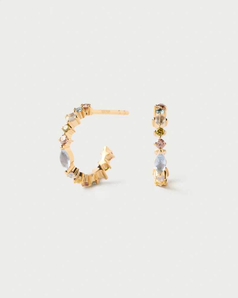 PDPAOLA - Lotus Small Hoop Earrings - Gold