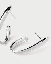 PDPAOLA - Volta Hoop Earrings - Silver