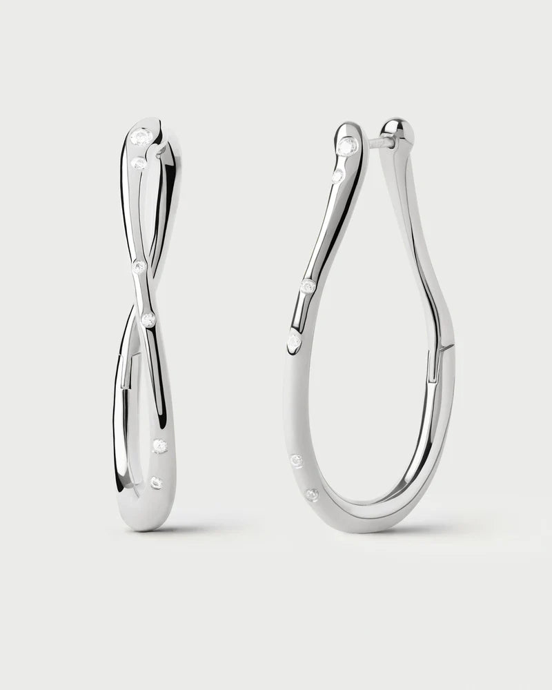 PDPAOLA - Air Hoop Earrings - Silver