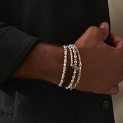 ChloBo - Men's Twisted Cube Bracelet - Silver