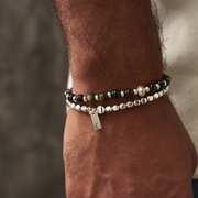 ChloBo - Men's Kambaba Jasper Ball Bracelet - Silver