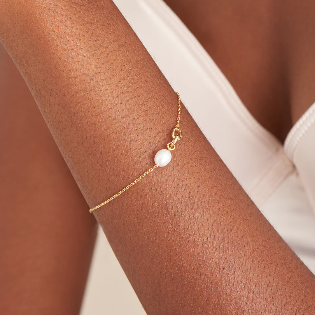 Ania Haie - Pearl Link Chain Bracelet - Gold