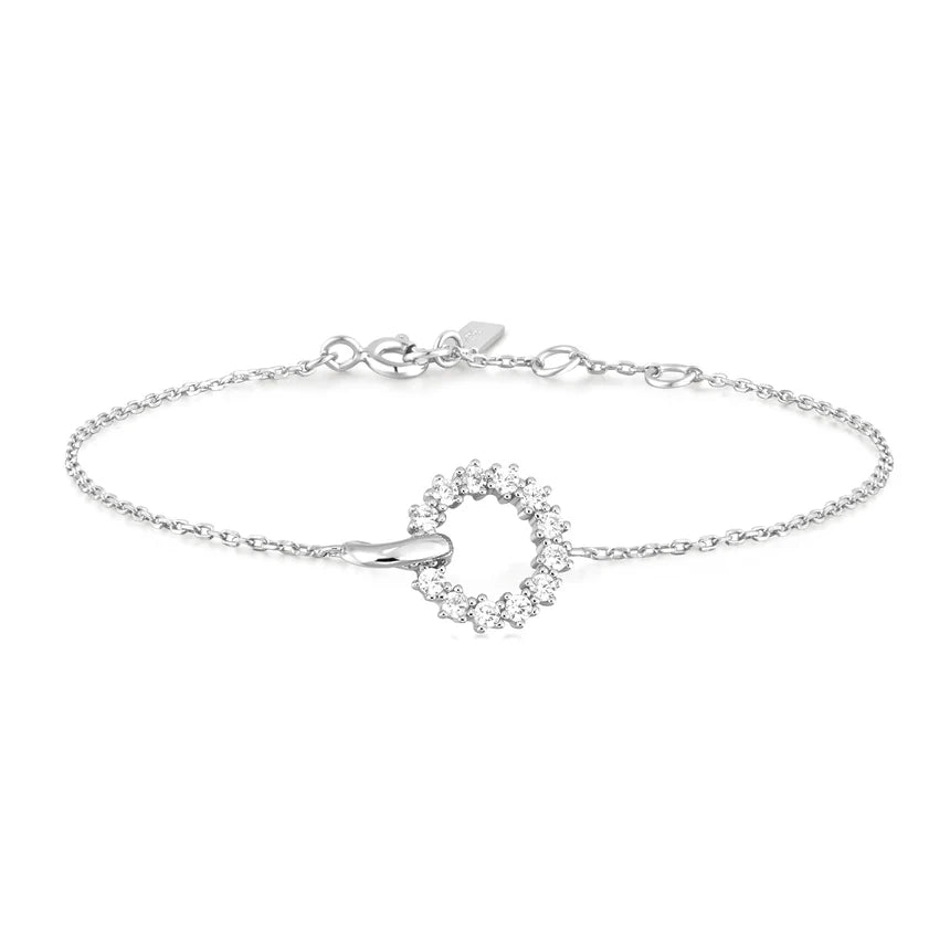 Ania Haie - Interlinked Circles Pavé Bracelet - Silver