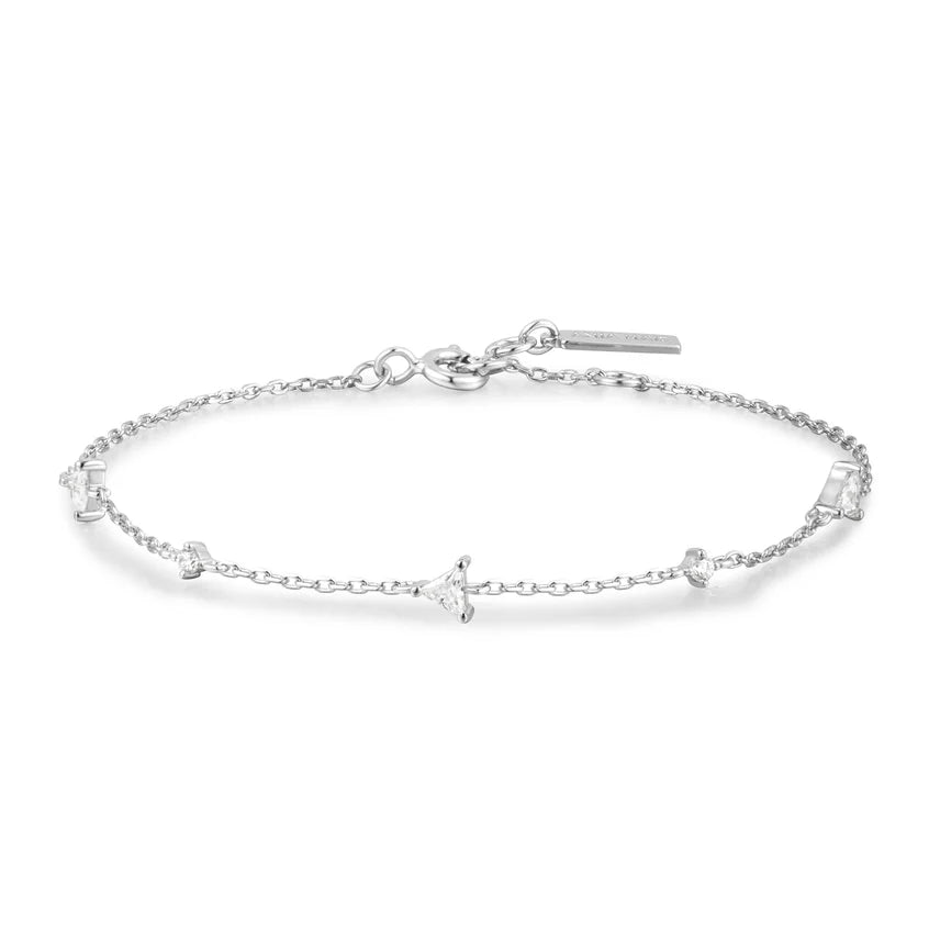 Ania Haie - Triangular Cubic Zirconia Station Bracelet - Silver
