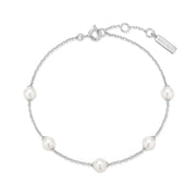 Ania Haie - Shell Pearl Station Bracelet - Silver