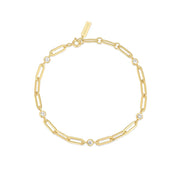 Ania Haie - Bezel Station Paper Clip Chain Bracelet - Gold