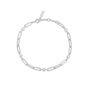 Ania Haie - Bezel Station Paper Clip Chain Bracelet - Silver