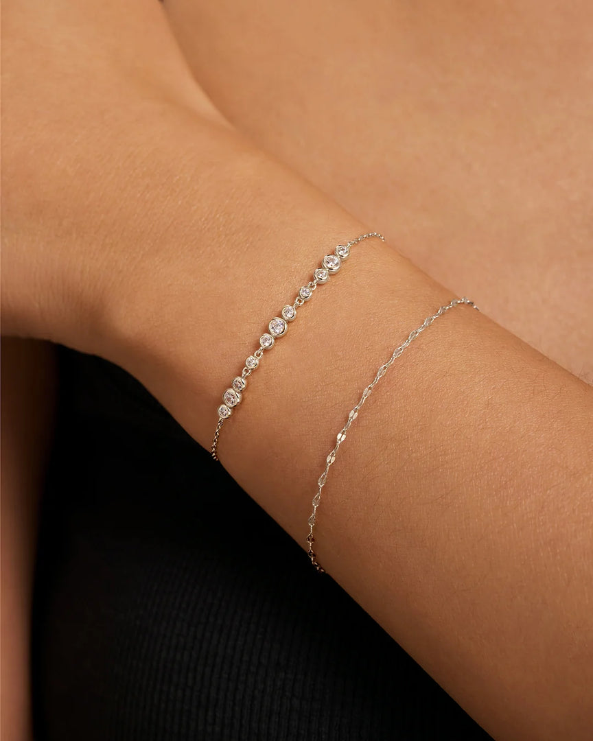 Ania Haie - Graduated Bezel-Set Trios Bracelet - Silver