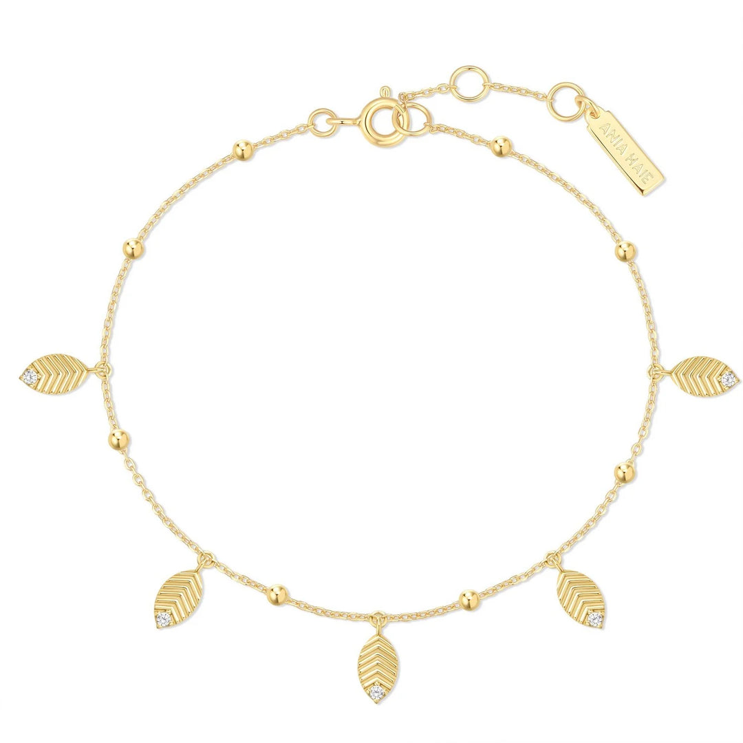 Ania Haie - Leaf Station Bracelet - Gold