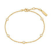 Ania Haie - Classic Bezel-Set Station Bracelet - Gold